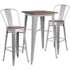 Flash Furniture 23.5" Square Metal Bar Table Set With Wood Top And 2 Stools -Flash Furniture GUEST a8ed21f7 7465 48bd 842c 092d93f29f61