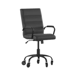 Flash Furniture Camilia Mid-Back Executive Swivel Office Chair With Arms, And Transparent Roller Wheels -Flash Furniture GUEST a920c6b6 de8a 4ecb 8474 70e3a1a48259