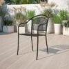 Flash Furniture Commercial Grade Indoor-Outdoor Steel Patio Arm Chair With Round Back
