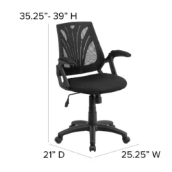 Flash Furniture Mid-Back Designer Black Mesh Swivel Task Office Chair With Open Arms -Flash Furniture GUEST aa60f9db ebbb 4653 aa54 840ba3a538d0
