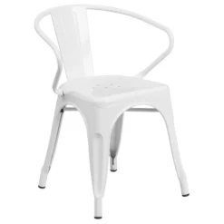 Flash Furniture Commercial Grade Metal Indoor-Outdoor Chair With Arms -Flash Furniture GUEST aab69c95 03fa 411d 8726 1ccc5abd3684