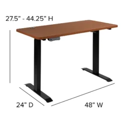 Flash Furniture 48"W X 24"D Electric Height Adjustable Standing Desk With Mesh Swivel Ergonomic Task Office Chair -Flash Furniture GUEST aae78100 7da3 4650 acf5 ca355a87de95