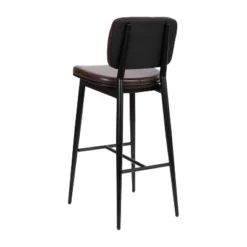 Flash Furniture Kenzie Commercial Grade Mid-Back Barstools - LeatherSoft Upholstery - Iron Frame With Integrated Footrest - Set Of 2 -Flash Furniture GUEST aaf5ca72 fb69 46d9 bfb9 9aada80fa0cf