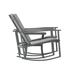 Flash Furniture Brazos 3 Piece Outdoor Rocking Chair Bistro Set With Flex Comfort Material And Metal Framed Glass Top Table -Flash Furniture GUEST ab43a331 54ed 4728 9a92 5cca05950c09