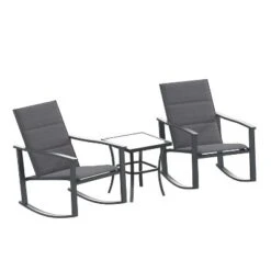 Flash Furniture Brazos 3 Piece Outdoor Rocking Chair Bistro Set With Flex Comfort Material And Metal Framed Glass Top Table -Flash Furniture GUEST abb3e785 fd47 48df a3dd f8c62a0278b2
