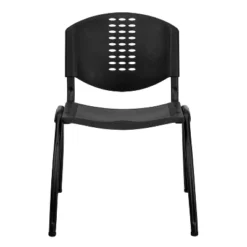 Flash Furniture HERCULES Series 880 Lb. Capacity Black Plastic Stack Chair With Oval Cutout Back And Black Frame -Flash Furniture GUEST abdff176 7afb 44f1 b550 01fab094f64a