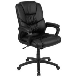 Flash Furniture Flash Fundamentals Big & Tall 400 Lb. Rated LeatherSoft Swivel Office Chair With Padded Arms -Flash Furniture GUEST ac4a5529 ddd2 4d1f 91c3 04e5f1e03635
