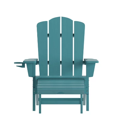 Flash Furniture Newport HDPE Adirondack Chair With Cup Holder And Pull Out Ottoman, All-Weather HDPE Indoor/Outdoor Lounge Chair 12 Flash Furniture Newport HDPE Adirondack Chair With Cup Holder And Pull Out Ottoman, All-Weather HDPE Indoor/Outdoor Lounge Chair - Image 10