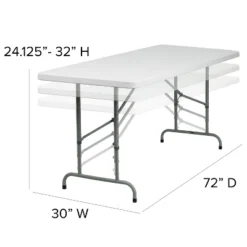 Flash Furniture 6-Foot Height Adjustable Granite White Plastic Folding Table -Flash Furniture GUEST ad82a603 a0c5 4a80 b91c 397c7dec627b
