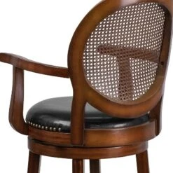 Flash Furniture 26'' High Expresso Wood Counter Height Stool With Arms, Woven Rattan Back And Black LeatherSoft Swivel Seat 15 Flash Furniture 26'' High Expresso Wood Counter Height Stool With Arms, Woven Rattan Back And Black LeatherSoft Swivel Seat -Flash Furniture GUEST ad9aafe0 827f 4670 b4e3 3e9fffda8af8