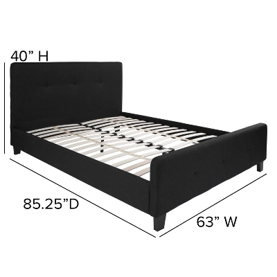 Flash Furniture Tribeca Queen Size Tufted Upholstered Platform Bed In Black Fabric 5 Flash Furniture Tribeca Queen Size Tufted Upholstered Platform Bed In Black Fabric - Image 3