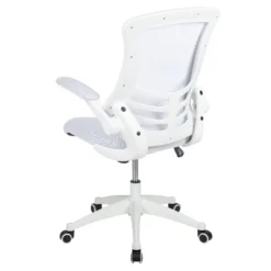 Flash Furniture Mid-Back White Mesh Swivel Ergonomic Task Office Chair With White Frame And Flip-Up Arms -Flash Furniture GUEST af1d5d5b db68 447c a975 a2bc96553ea2
