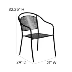 Flash Furniture Commercial Grade Indoor-Outdoor Steel Patio Arm Chair With Round Back -Flash Furniture GUEST af2531c3 184b 4a36 bd1c dd374340590c