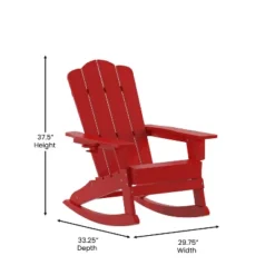 Flash Furniture Newport HDPE Adirondack Chair With Cup Holder And Pull Out Ottoman, All-Weather HDPE Indoor/Outdoor Chair -Flash Furniture GUEST afaaf252 169d 4abe be7a 5d9afec124ad