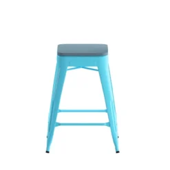 Flash Furniture Cierra Set Of 4 Commercial Grade 24" High Backless Metal Indoor Counter Height Stools With All-Weather Poly Resin Seats -Flash Furniture GUEST afbeebab 22e0 412c a564 dd4312d99594