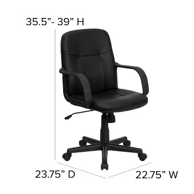 Flash Furniture Paulson Mid-Back Black Glove Vinyl Executive Swivel Office Chair With Arms 5 Flash Furniture Paulson Mid-Back Black Glove Vinyl Executive Swivel Office Chair With Arms - Image 3