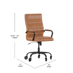 Flash Furniture Whitney High Back Executive Swivel Office Chair With Black Frame, Arms, And Transparent Roller Wheels -Flash Furniture GUEST b03161cb 9079 44d9 924f 40a3f5fc42ed