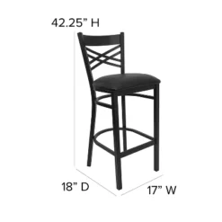 Flash Furniture Black ''X'' Back Metal Restaurant Barstool -Flash Furniture GUEST b08b6e75 a43d 4991 8e5b 0eaf0e00922e