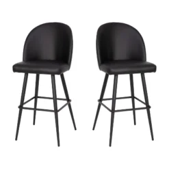 Flash Furniture Lyla Commercial Grade Modern Armless Barstools With Contoured Backrest, Steel Frame And Integrated Footrest - Set Of 2 -Flash Furniture GUEST b1264c90 4f0e 45b1 8f39 85cf82c1fa90