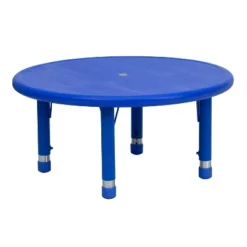 Flash Furniture 33" Round Plastic Height Adjustable Activity Table -Flash Furniture GUEST b1dd6dd3 4bcf 43ae acee 5a4eb3531530