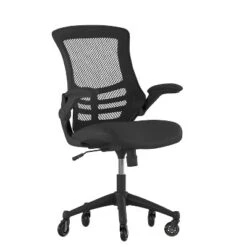 Flash Furniture Kelista Mid-Back Swivel Ergonomic Task Office Chair With Flip-Up Arms And Transparent Roller Wheels -Flash Furniture GUEST b1f74c29 90f1 4695 b598 74ddef2d6996