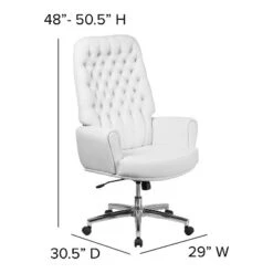 Flash Furniture High Back Traditional Tufted LeatherSoft Executive Swivel Office Chair With Silver Welt Arms -Flash Furniture GUEST b244fad5 2c90 469e aa47 d155b7424672