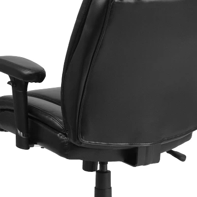 Flash Furniture HERCULES Series Big & Tall 400 Lb. Rated Black LeatherSoft Ergonomic Task Office Chair With Chrome Base And Adjustable Arms 6 Flash Furniture HERCULES Series Big & Tall 400 Lb. Rated Black LeatherSoft Ergonomic Task Office Chair With Chrome Base And Adjustable Arms - Image 4