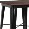 Flash Furniture 23.5" Square Metal Indoor Bar Height Table With Rustic Wood Top -Flash Furniture GUEST b36828a2 4178 4893 a667 eb225eb49656