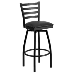 Flash Furniture Black Ladder Back Swivel Metal Barstool -Flash Furniture GUEST b3875561 e0dc 4da3 abee f9ffa8cb5e06