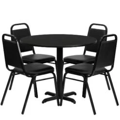 Flash Furniture 36'' Round Laminate Table Set With X-Base And 4 Trapezoidal Back Banquet Chairs 10 Flash Furniture 36'' Round Laminate Table Set With X-Base And 4 Trapezoidal Back Banquet Chairs -Flash Furniture GUEST b38b6cd4 b92d 4d41 97c7 bde6b0b94cd0