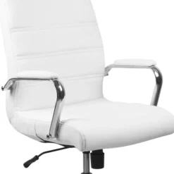 Flash Furniture Whitney Mid-Back White LeatherSoft Executive Swivel Office Chair With Chrome Frame And Arms - Set Of 4 -Flash Furniture GUEST b39afa80 ba11 4558 bd0d 3c689cc95c6d