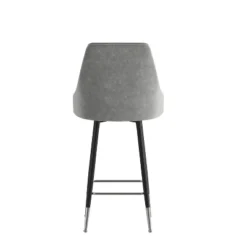 Flash Furniture Commercial Gray LeatherSoft Counter Height Stools With Chrome Accents - 2 Pack -Flash Furniture GUEST b4df80db d74e 432d 9bb6 18bc7265a5bb