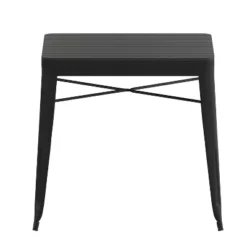Flash Furniture Helvey 31.5" Square Commercial Grade Indoor/Outdoor Black Steel Patio Dining Table For 4 With Black Poly Resin Slatted Top -Flash Furniture GUEST b5242f82 1618 48fb 83d5 21677ffe660d