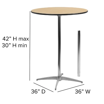Flash Furniture 36'' Round Wood Cocktail Table With 30'' And 42'' Columns 6 Flash Furniture 36'' Round Wood Cocktail Table With 30'' And 42'' Columns - Image 4
