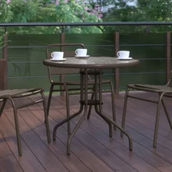 Flash Furniture Bellamy 31.5'' Round Tempered Glass Metal Table 15 Flash Furniture Bellamy 31.5'' Round Tempered Glass Metal Table -Flash Furniture GUEST b59c688c 04b5 40b2 aa69 2442a3d875f8