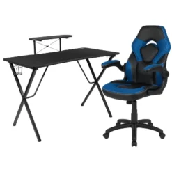Flash Furniture Gaming Desk And Racing Chair Set With Cup Holder, Headphone Hook, And Monitor/Smartphone Stand -Flash Furniture GUEST b5bf90b4 81f4 40c4 8c9f 1a52f29d7b17