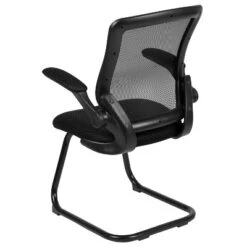 Flash Furniture Black Mesh Sled Base Side Reception Chair With Flip-Up Arms -Flash Furniture GUEST b5db9b32 b14b 4a1c 9d07 cf96b38c4107