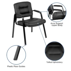 Flash Furniture Darwin Flash Fundamentals Black LeatherSoft Executive Reception Chair With Black Metal Frame -Flash Furniture GUEST b6f52b18 ecd5 4cf3 a796 a69b990c4555