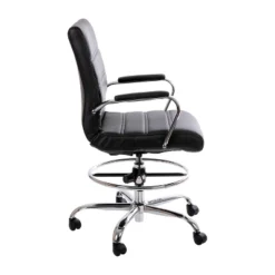 Flash Furniture Mid-Back LeatherSoft Drafting Chair With Adjustable Foot Ring And Chrome Base -Flash Furniture GUEST b7661347 7882 4784 a0c7 f88b4c0a9ef8