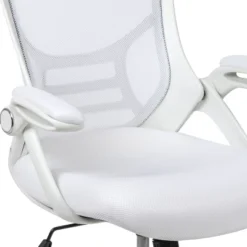 Flash Furniture Porter High Back White Mesh Ergonomic Swivel Office Chair With White Frame And Flip-up Arms -Flash Furniture GUEST b7e58734 a14e 443a 8221 6fee6b30d794