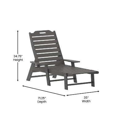 Flash Furniture Monterey Set Of 2 Adjustable Adirondack Loungers With Cup Holders- All-Weather Indoor/Outdoor HDPE Lounge Chairs 8 Flash Furniture Monterey Set Of 2 Adjustable Adirondack Loungers With Cup Holders- All-Weather Indoor/Outdoor HDPE Lounge Chairs - Image 6