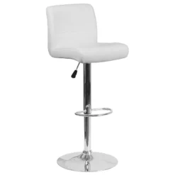 Flash Furniture Contemporary Vinyl Adjustable Height Barstool With Rolled Seat And Chrome Base -Flash Furniture GUEST b840682a 8550 4a54 ba22 444ae869fd04