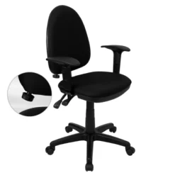 Flash Furniture Mid-Back Fabric Multifunction Swivel Ergonomic Task Office Chair With Adjustable Lumbar Support And Adjustable Arms -Flash Furniture GUEST b845a6b2 f270 4891 a432 e4713f938d99