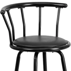 Flash Furniture Crown Back Black Metal Barstool With Black Vinyl Swivel Seat -Flash Furniture GUEST b8a419f9 8974 48b5 a166 2c529421ebb7