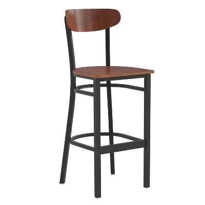 Flash Furniture Wright Commercial Grade Barstool With 500 LB. Capacity Steel Frame, Solid Wood Seat, And Boomerang Back 16 Flash Furniture Wright Commercial Grade Barstool With 500 LB. Capacity Steel Frame, Solid Wood Seat, And Boomerang Back - Image 14