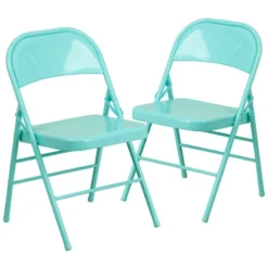 Flash Furniture 2 Pack HERCULES COLORBURST Series Triple Braced & Double Hinged Metal Folding Chair -Flash Furniture GUEST b9064268 6a91 4f3a 9d6c a62d11c1dce1