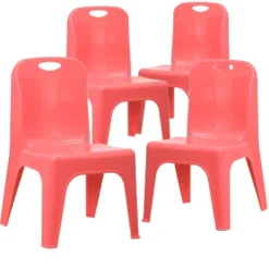 Flash Furniture 4 Pack Plastic Stackable School Chair With Carrying Handle And 11'' Seat Height -Flash Furniture GUEST b9148e9f 4034 4729 bfac 0f04827aa704