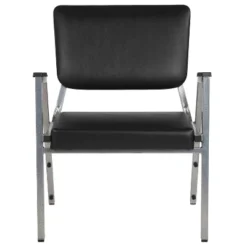 Flash Furniture HERCULES Series 1000 Lb. Rated Black Antimicrobial Vinyl Bariatric Medical Reception Arm Chair With 3/4 Panel Back -Flash Furniture GUEST b91e659b 234c 40db 8972 bb3924536443