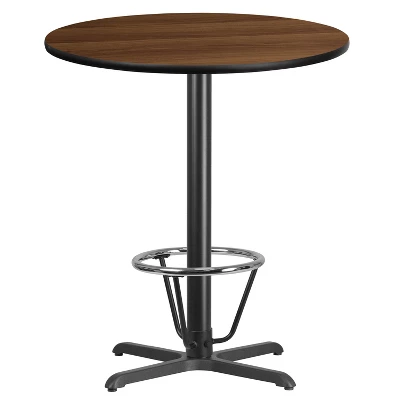 Flash Furniture 36'' Round Laminate Table Top With 30'' X 30'' Bar Height Table Base And Foot Ring 3 Flash Furniture 36'' Round Laminate Table Top With 30'' X 30'' Bar Height Table Base And Foot Ring