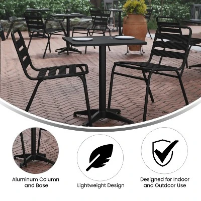 Flash Furniture Mellie 23.5'' Square Aluminum Indoor-Outdoor Table With Base 7 Flash Furniture Mellie 23.5'' Square Aluminum Indoor-Outdoor Table With Base - Image 5